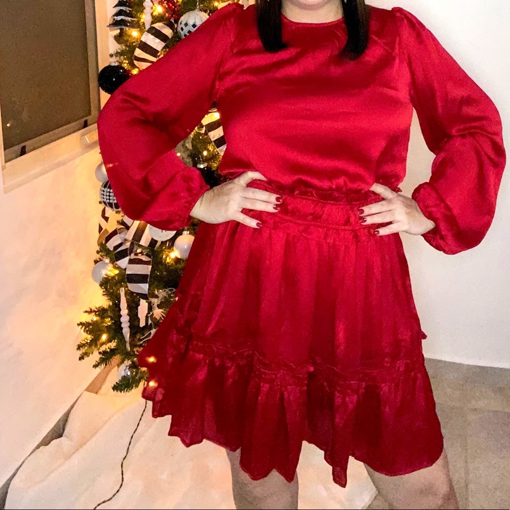 Satin cherry dress